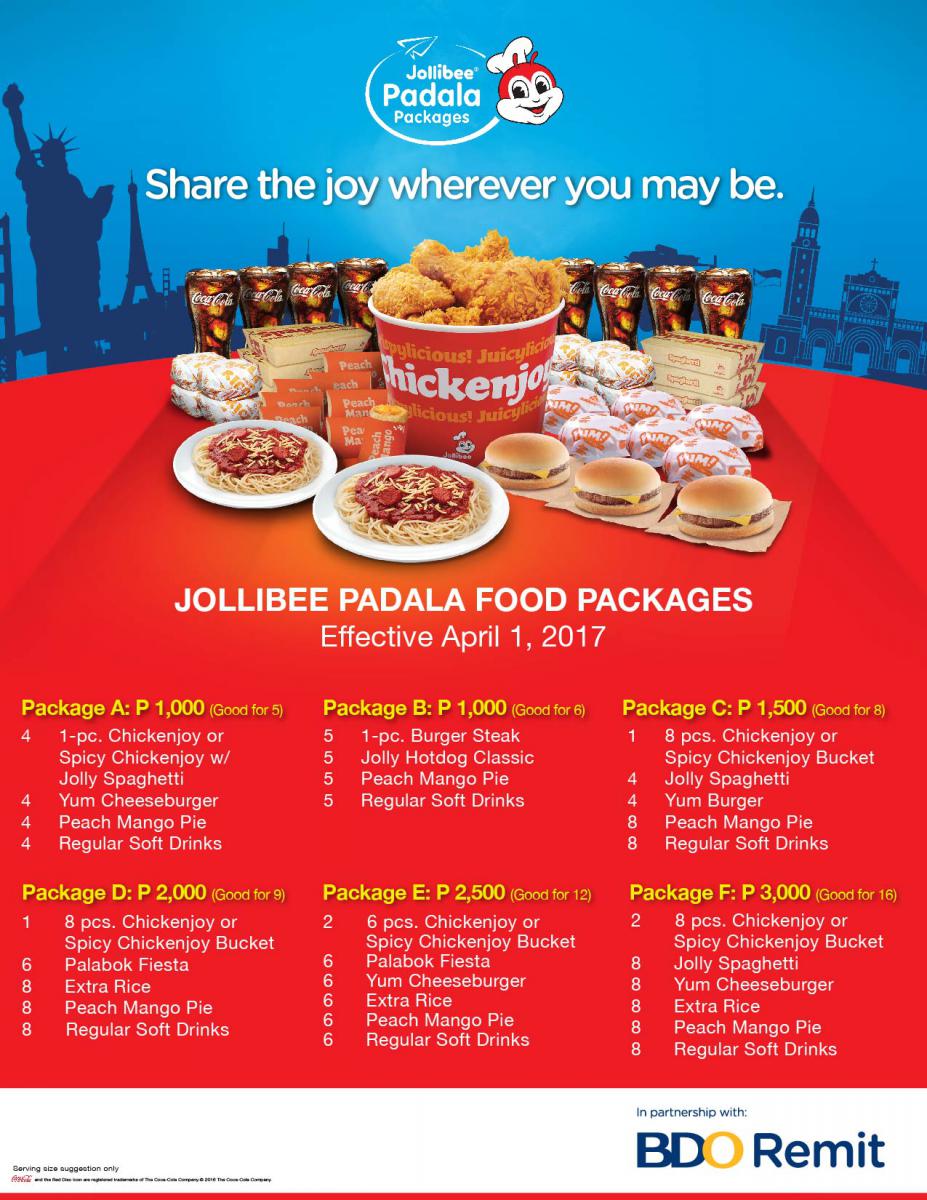 Jollibee Party Package Price List
